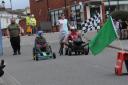 Stuart 'Ant Man' McMillen and Charlie Sheppard Raines race down the course.