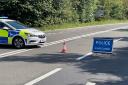 The A 36 is closed near Wiltshire - stock image