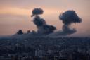 Smoke rises after an Israeli air strike in the Gaza Strip