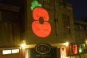 A RBL poppy was displayed against the Civic Centre for the return of the Trowbridge Festival of Remembrance.