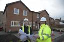 Paul Walsh, Selwood Housing group development director, with project manager Nikki Townshend with plans of regeneration of a derelict site in a historic conservation area. Photo: Trevor Porter 70424-3