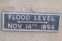 The historic Trowbridge flood marker plaque is now missing.