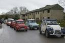 Setting off from Imber: The 2CV annual road run leaves the village