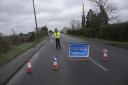 Police have closed the B3105 at Staverton due to live power cables brought down by the high winds. Photo: Trevor Porter 70480-1
