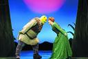 Dean Chisnall as Shrek and Faye Brookes as Princess Fiona in Shrek the Musical. 	                           Photo: Helen Maybanks
