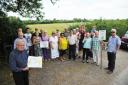 Drnham Lane Housing Protest..Cllr Horace Prickett (left) with Southwick Councillor John Eaton along with concerned  residents regarding proposed housing at Drynham Lane.:Photo Trevor Porter 58698 3.