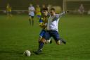 Action from Corsham Town’s 5-0 defeat to Pewsey Vale in the Wiltshire Senior Cup Picture: John Cuthbertson