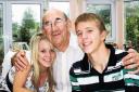 Josh with sister Lucie and grandad Bob, who died in 2009