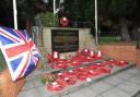 Remembrance Westbury.  Poppies at the Westbury  War Memorial. Photo Trevor Porter 67706 1..