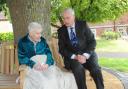 The Duke of Gloucester  meets Miss Elizabeth Stewart, aged 98,  the eldest resident at The  Hospital of St John almshouse at Heytesbury. Photo: Trevor Porter 650501-8
