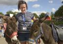 Lora Wilson with the donkeys  at the Bowerhill Festival. Photo: Trevor Porter 69319-6