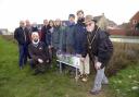 Trowbridge deputy mayor Cllr Stephen Cooper  and Matt Callaway of Wiltshire Wildlife Trust, along with trustees at the official launch of the Jubilee Trail.           Photo: Trevor Porter 69507-3