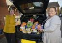 Samantha Hadley (right) has set up the Trowbridge Pets Foodbank with help from her friend Mandy Duffurn. Photo: Trevor Porter 69638