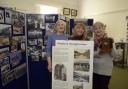 Westbury Heritage Society members Liz Argent, Sally Hendry, chair, and Barbara Pyne at the launch of the Westbury Through A Lens exhibition. Photo: Trevor Porter 69692-5