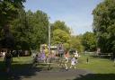 Children playing in Trowbridge Town Park which could be revitalised under plans approved this week.