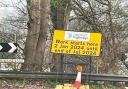 The advance warning sign alongside the A36 between Warminster and Bath.
