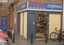 The windows of the Tesco Express store in Eastbourne Road, Trowbridge, have been boarded up following the bungled burglary attempt.