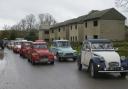 Setting off from Imber: The 2CV annual road run leaves the village