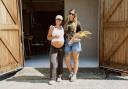 Co-founders of NALU Amy and Christie outside their new premises at Broad Lane Farm, Sells Green, near Melksham.
