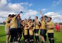 Corsham CC Wildcats celebrate their Knockout Cup triumph at Hardenhuish Park (Picture: Duncan Clarke)
