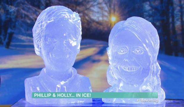 Wiltshire Times: Ice sculptors of Phillip and Holly. Credit: ITV