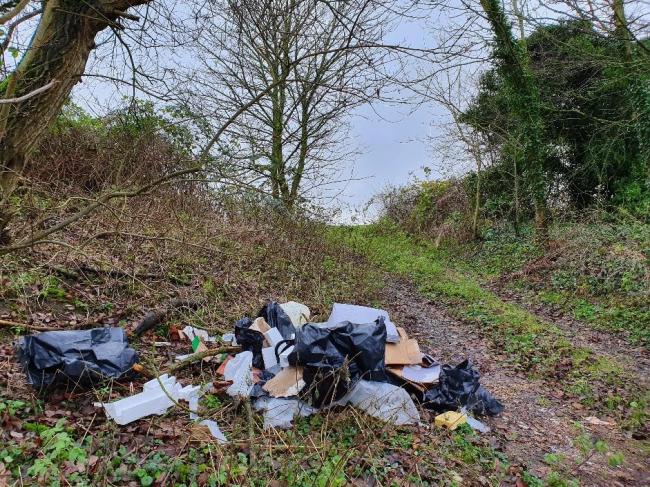 Illegally dumped waste Photo courtesy of Wiltshire Council
