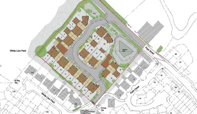 Site layout for Land South West of Park Road