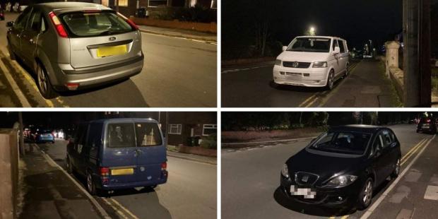 Wiltshire Times: Photos of cars parked on the double-yellow lines taken by residents