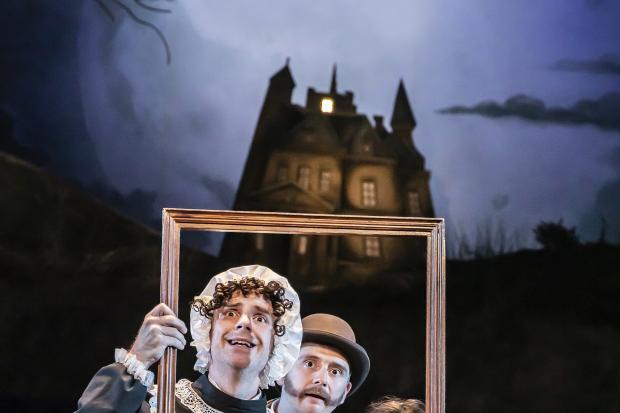 Jake Ferretti (Sherlock Holmes) with Niall Ransome and Serena Manteghi in The Hound of the Baskervilles Photo: Pamela Raith