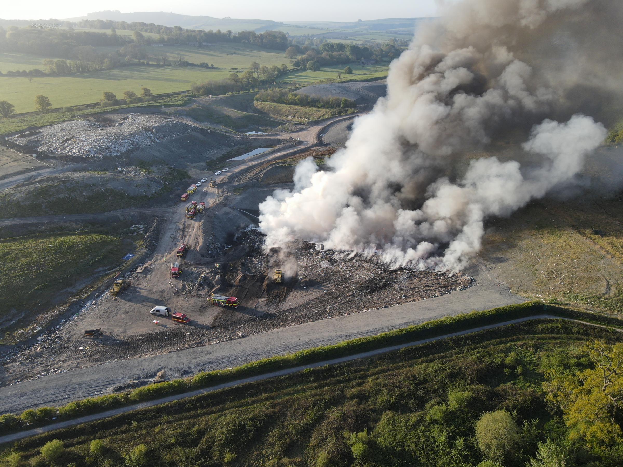 Dozens of firefighters battle large fire at Hills landfill site - Vimarsana News
