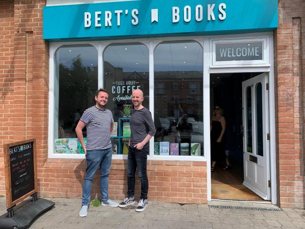 Wiltshire Times: Alex Call (AKA Bert) and Michael Ritchie at Bert's Books in Old Town.