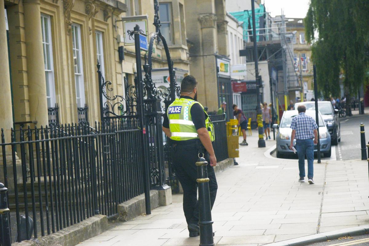 Police searched Trowbridge town centre this morning looking for the two suspects. Photo: Trevor Porter 69237-1