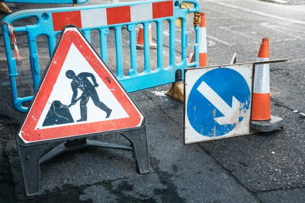 There are roadworks on the A350 in Wiltshire
