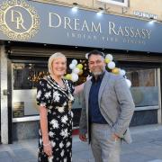 Mayor Cllr Denise Bates launches Dream Rassasy Indian restaurant in Fore Street, Trowbridge, along with Mohammed Hussain Photo: Trevor Porter 67520-3