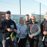 Westbourne Tennis Club has been voted best in Wiltshire, treasurer Rich Cannon, secretary Sylvia Gilmore, coach Simon Blakeley,  league coordinator Kay Gilbert, and men's captain Tom Brewer PHOTO: Trevor Porter