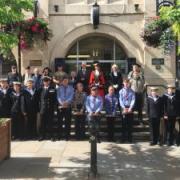 The mayor of Chippenham, Cllr Liz Alstrom, and civic dignitaries celebrate Armed Forces Day. Photo: Chippenham Town Council