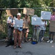 Friends of Becky Addy Wood protested about the felling of trees in August 2022 but the work still went ahead.