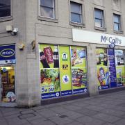 The McColls convenience store in Castle Place, Trowbridge, with its doors already closed. Photo: Trevor Poerter 69391-1