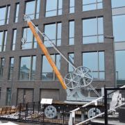 The restored Stothert & Pitt crane is now located in South Quay in Bath