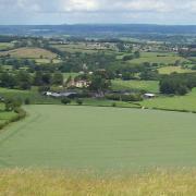 The tiny hamlet of Corsley from Cley Hill