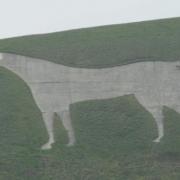 The famed Westbury White Horse is now a bit of a grey mare. Photo: Trevor Porter