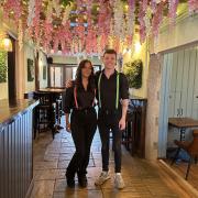 Landlord Reece Brown, 25 and bar manager Harriet Kelly