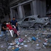 Israeli airstrikes razed swaths of a neighbourhood in Gaza City (AP Photo/Fatima Shbair)