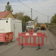 The B3105 at Staverton is still closed but the Wessex Water mains laying works are now complete past The Bear public house and Michael Blake’s racing stables.