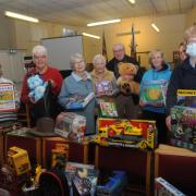 Salvation Army volunteers with their haul of toys during the 2021 Christmas appeal