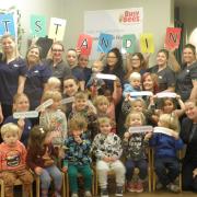 Children and staff at Busy Bees Day Nursery in Trowbridge celebrate their third 'Outstanding' rating from Ofsted.