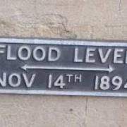 The historic Trowbridge flood marker plaque is now missing.