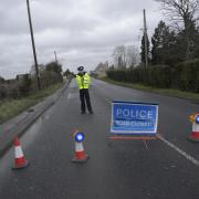 Police have closed the B3105 at Staverton due to live power cables brought down by the high winds. Photo: Trevor Porter 70480-1