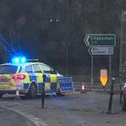 Traffic on the A4 near Batheaston this morning after police closed part of the road to help a stranded vehicle