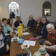 Let’s talk:  Chatty Café customers at the Mill Café in Bradford on Avon.